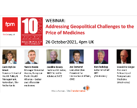 Webinar: Addressing Geopolitical Challenges to the Price of Medicines